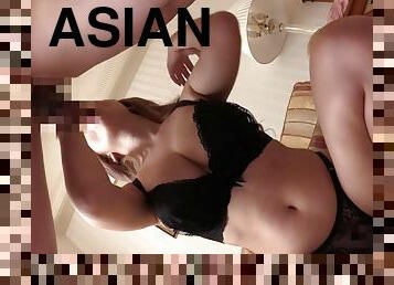 asia, pantat, payudara-besar, sayang, blowjob-seks-dengan-mengisap-penis, jepang, sudut-pandang, normal, berpayudara-besar, berambut-cokelat