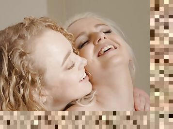 Sexy Kittina Clariette and Sarah Calanthe lesbian massage sex
