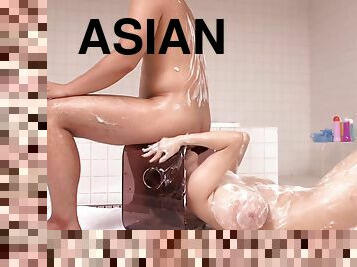 Large Asian Tits on Japanese Diva Hitomi Tanaka - Busty Masseuse in Shower - Fetish pon