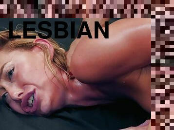 Lesbian nymphs Carter Cruise and Kira Noir kinky porn clip