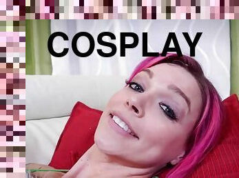 Kinky Anna Bell fuck with her psychiatrist under Christmas tree - cosplay hardcore