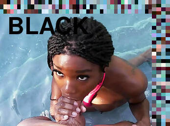 Choked black dread headed teen Mya fucked hard by a white cock