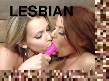 lesbisk, hardcore, pornostjerne, blond, dildo