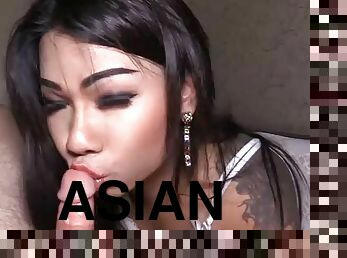 Asian ladyboy get her bubble rear filled POV PORN style