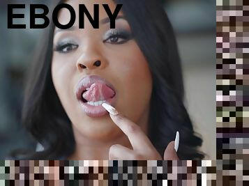 Chubby ebony chick Aryana Adin hardcore porn video