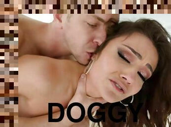 doggy-style, anal, tonåring, hardcore, deepthroat, strumpor, sprut, knullande, petit, brutal