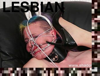 Crazy lesbian domination porn video with chubby slave girl