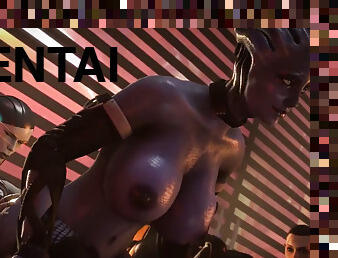 Alluring Mass Effect futanari babes drilling