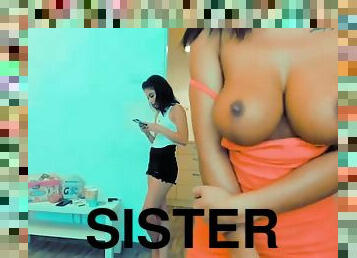 My Step Sister Just Arrived.... busty sluts teasing on home webcam