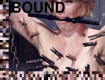 Arousing blondie in metal devices bound