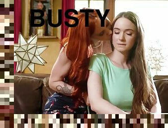 Busty lesbian stepmom Hazel Moore fucks teen Jupiter Jetson