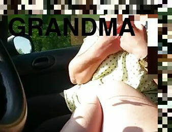 Car party with grandma