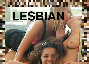 Klara, Alyona & Paloma - Strap-On Lesbian Adventure - Big perky tits
