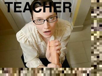 Fucking Teacher In The Closet - Blowjob