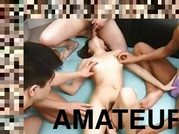 Amateur jap gang bang