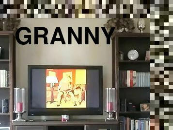 isoäiti-granny, alusasut, fetissi, hollantilainen, vaatteet-päällä, nailon