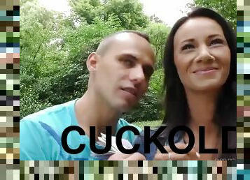 Hunt4k. pleased cuckold watches girlfriend's outdoor sex
