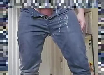 Pee and cum in pants and sneakers