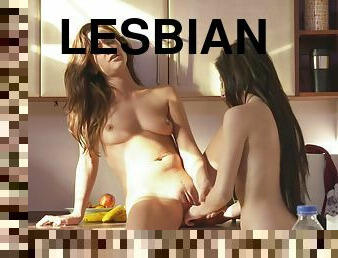 vagina-pussy, sayang, lesbian-lesbian, hitam, permainan-jari, dapur, berciuman, muda-diatas-18, oral-melalui-mulut, basah