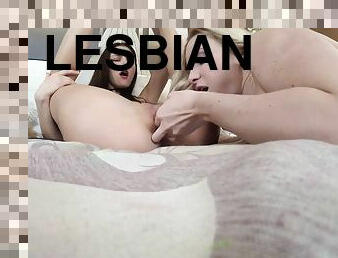 Cristal Caitlin and Kira Zen pleasuring each other in bed