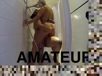 Homemade amateur lesbian sex in the shower