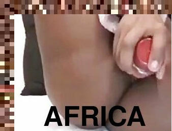 South African stripper Thul3 masturbating with dildo till she squirts