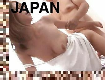 Japanese babe is fucked silly by a guy as you hear her moan