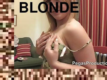 masturbation, tonåring, fingerknull, blond, webbkamera