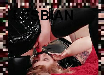 lesbian, tegar, bdsm, keriting, alat-mainan-untuk-kemaluan, fetish, gagging