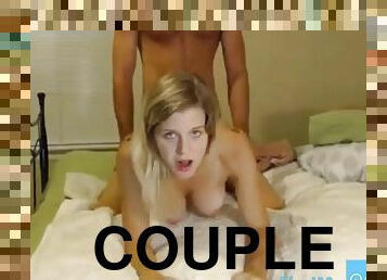 Couple fucking in bedroom on webcam