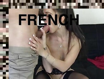 French Marion in interesting black nylons