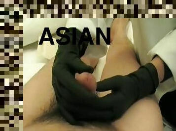 asiático, enfermera, negra-ebony, paja, negra