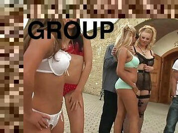 Blonde Jenny Gets Fucked In Group Sex Scene