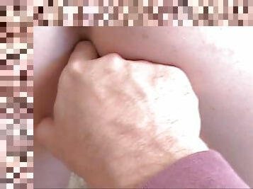 Finger banging teen in close up from behind