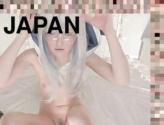 asiatisk, masturbation, tonåring, leksak, japansk, söt, ensam