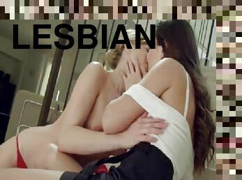 Erotic kissing lesbian love
