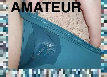 I spit and rub my girlfriends panties and pussy close up