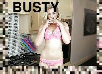BUSTY BLONDE SAPPHIRE DANCING NAKED IN THE KITCHEN