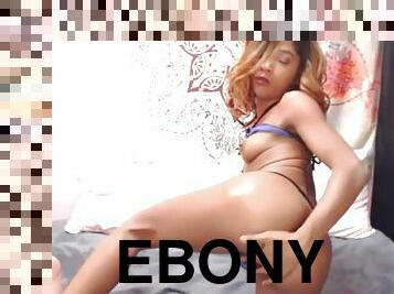 Lovely ebony essence with hot ass pounds trimmed pussy