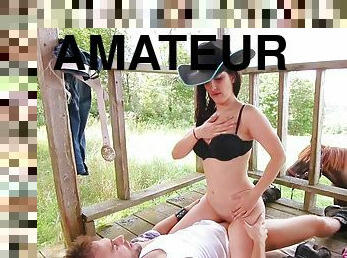 doggy-style, gammal, utomhus, fitta-pussy, amatör, avsugning, cumshot, hardcore, par, sprut