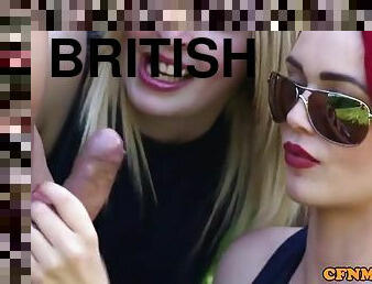 British femdoms demand dick in cfnm group