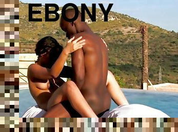 Ebony couple making love session