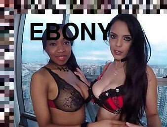 Threesome with an amazing ebony slut and a gorgeous babe