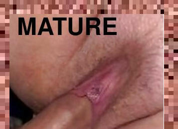 amateur, matang, zakar-besar, creampie, zakar