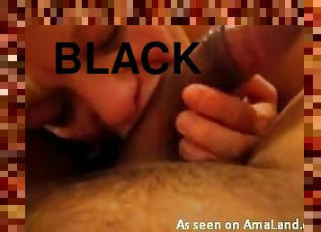 Blonde loves to suck black cock