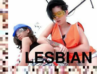 Lesbian gets cream enema