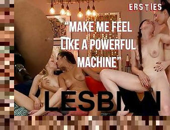 Ersties: Lesbian Foursome Take Turns on the Fucking Machine