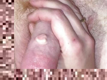 Watch him stroke and cum , lil dirty talking