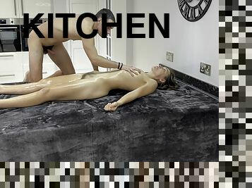 Kitchen Worktop Massage And Fuck