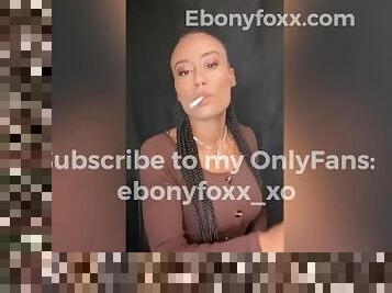 Ebony Foxx Sensually Smoking